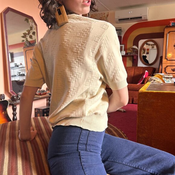 1960s knitted square short sleeved top from Ban Lon by Paris Star! - Picture 9 of 13